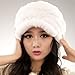 Women's Rex Rabbit Fur Peaked Caps Hats Multicolor (White)