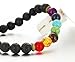 YUGDRUZY Mainbead 7inch Lava Stone Crystal Reiki Healing Balancing Natural Gemstone Round Beads Bracelet
