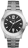 Guess Men's CARBONIZED W10587G1 Silver Stainless-Steel Quartz Watch with Black Dial