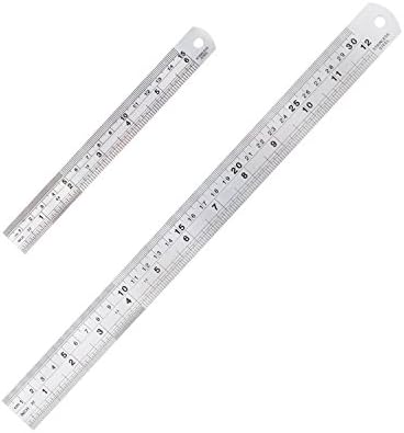 CXP Good Goods Stainless Steel Ruler Metal Ruler with Conversion Table on The Back,6inch and 12inch Ruler Kit (6inch,12inch)