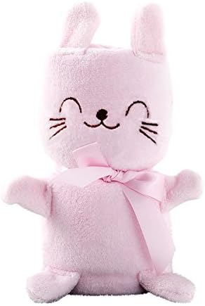 BABYSINGUS Baby Receiving Blanket, Coral Fleece Animals Model Swaddles, Pink
