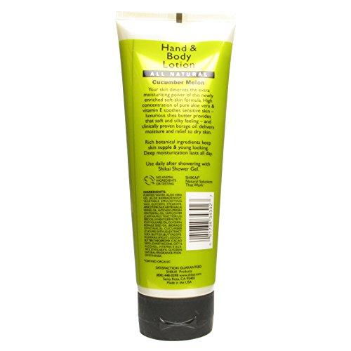 Shikai Cucumber Melon Hand & Body Lotion, 8-Ounce Bottle (Pack of 4)