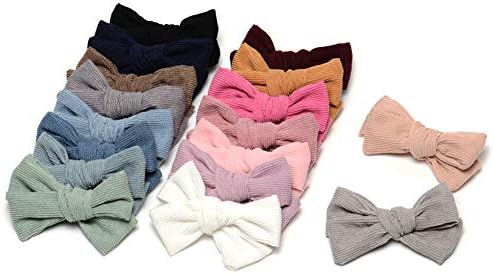 Cotton and Linen Bow Hair Accessories Hair Bow Clip for School Girls Pack of 14pcs