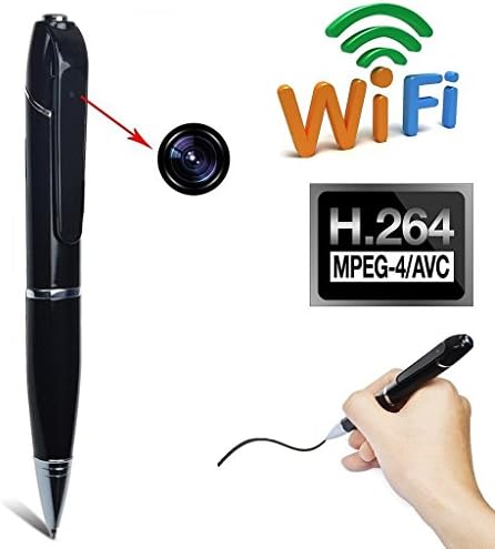 BIEBER Portable 720P WIFI HD Spy Hidden Camera Pen Digital Video/Audio Recorder Wireless Covert P2P Cam Image Capture Perfect for Business/Education/Home security MS-WH23 Built In Rechargeable Lithium Built-In Battery.