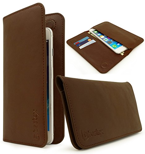Universal bastex wallet case bi-fold brown pu leather p…