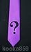 Cosplay Costume Skinny Purple Question Mark Tie