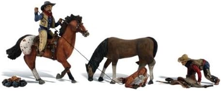 Woodland Scenics Ridin & Ropin (2 Cowboys 2 Horse & Calf) Ho Scale