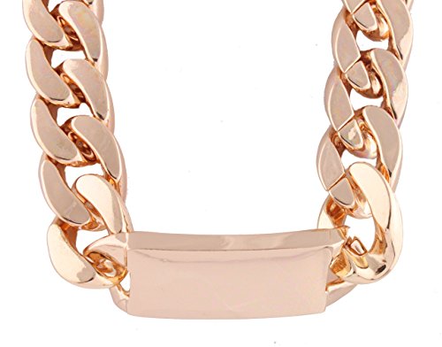 Goldtone ID Chunky 18 Inch Adjustable Link Chain Necklace