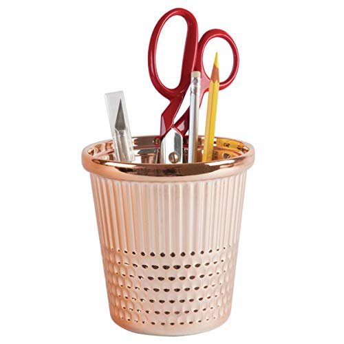 Hemline Thimble Desk Organizer, Rose Gold