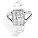 JOVIVI® Jewelry Gemstone Hexagon Beads Healing Point Chakra Good luck Finger Ring --Adjustable Size (4pc)