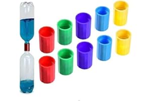 FEAYEA Tornado Tube Bottle Connector Cyclone Tube for Scientific Experiment, Vortex Bottle Connector,10Pieces 5 Colors