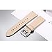 bayite Bands Compatible Fitbit Versa, Genuine Leather Wristband Accessories Replacement Fitness Strap for Versa Women Men, Beige