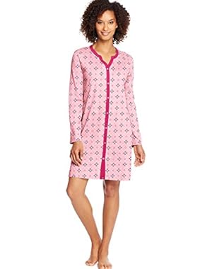 Womens Faux Button Front Sleepshirt
