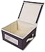 Juvale Storage Bins - 3-Pack Foldable Storage Cubes, Decorative Fabric Storage Bins with Lids and Clear Windows, Household Organization, Closet, Office Supplies, Brown, 16.25 x 12 x 10 Inches
