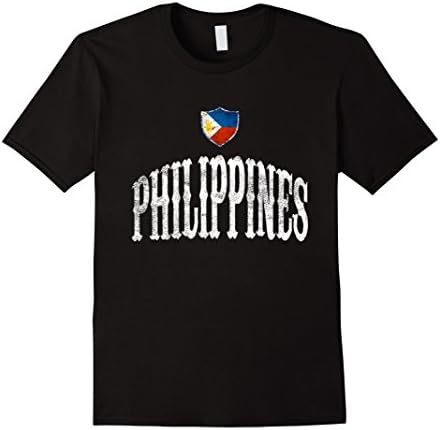 Mens Vintage Philippines Flag T-shirt Philipinos Pride Sports Small Black