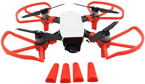 DJI SPARK Propeller Guards+4Pcs Landing Gear Legs Protection Kit(Red)