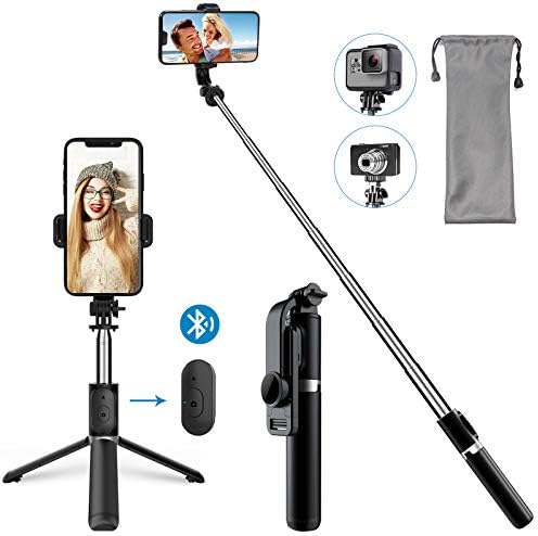 Strenter 自撮り棒 スマホ三脚 ミニ三脚 セルカ棒 折りたたみ Bluetoothリモコン 7段伸縮 360 回転 便利 コンパクト Iphone Ios5 0以降 Android4 2 2以降 スマホ等対応