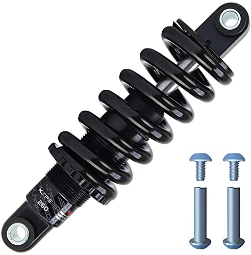 splumzer Mountain Bike Rear Shock Absorber Bicycle Rear Biliary Spring Shock, Coil Spring Black Without Damping (Eye-to-eye 125mm Spring rates 550Lb)