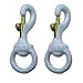1 Pair 3 Inch White Rubber Coated Brass Swivel Snap Clips - Heavy Duty Flag Pole Halyard Rope Attachment Hooks Accessory, Coated for Reduce Noise