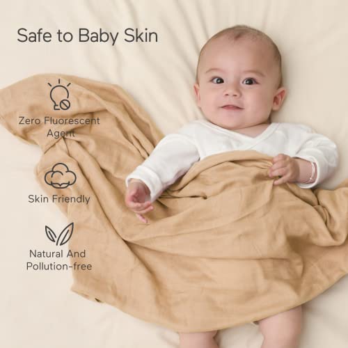 Momcozy Baby Muslin Swaddle Blanket, 4 Pack Large 47 X 47 Inches