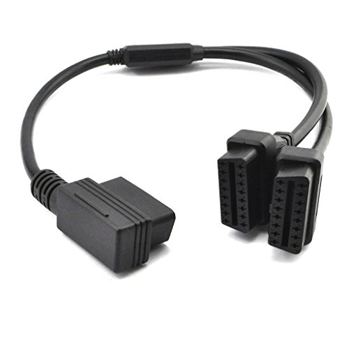 OBD2 Right Angle Splitter Cable - 1 Male To 3 Female Diagnostic Extender 1.6ft