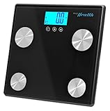 Pyle Health PHLSCBT4BK - Smart Digital Bathroom Scale - Calculates Percent Body Fat and BMI - Syncs Data Wirelessly to iPhone Android App for Weight Tracking - Black