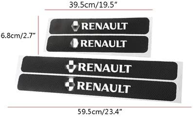 Car Rear Bumper Plate Cover sticker for Renault, Scuff Door Sill Protector pad cover for Renault Trunk, Front Door Sill Step Protector Panel Reflective Sticker 4 pcs