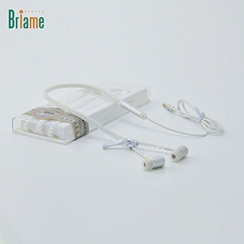 [White]Briame Cute Glow In The Dark Metal Earphones Earbuds With Mic Glowing Zipper Headset Luminous Lighting Stereo Handsfree earpiece