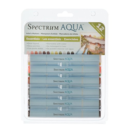 Crafter's Companion Essentials Spectrum Noir Aqua Markers (12 Pack)