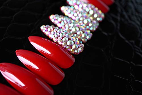 EDA LUXURY BEAUTY RED 3D GLAMOROUS JEWEL DESIGN Full Cover Press On Gel Glitter Artificial Nail Tips Shiny Acrylic Extreme False Nails Extra Long Sharp Round Almond Stiletto Super Fashion Fake Nails 3 EDA LUXURY BEAUTY RED 3D GLAMOROUS JEWEL DESIGN Full Cover Press On Gel Glitter Artificial Nail Tips Shiny Acrylic Extreme False Nails Extra Long Sharp Round Almond Stiletto Super Fashion Fake Nails