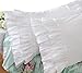 Queen's House Vintage Ruffle Pillow Sham White Pillowcase Queen Size-1 Piece,Z