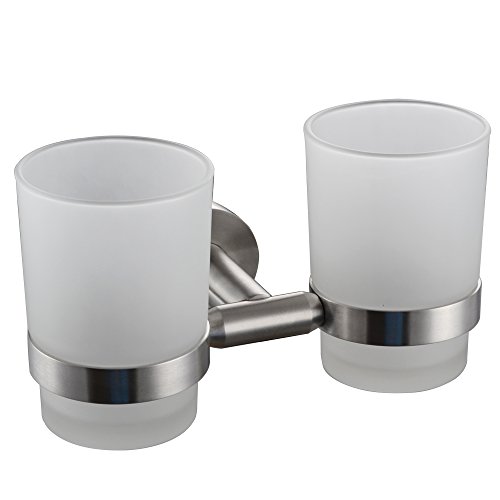 Wallmounted Toothbrush Holder Double Holder, Brushed Nickel G1005 eBay