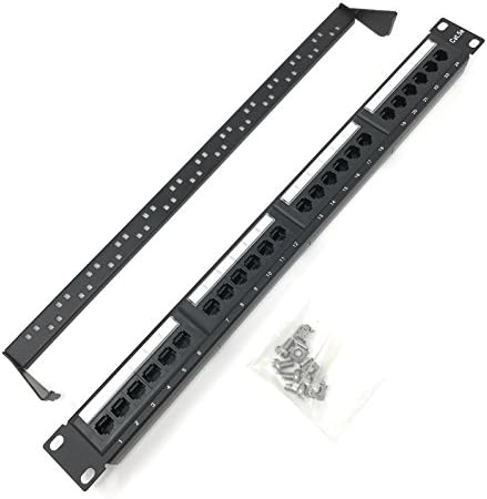 EnEdge 24 Ports Cat5e Punch Down Patch Panel, UTP, 1RU, Rack 1U