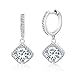 Mia Sarine Womens Cubic Zirconia Drop Dangle Huggie Bridal Earrings in Rhodium over Sterling Silver