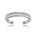 Hoops & Loops Sterling Silver Pink Channel-Set Cubic Zirconia Toe Ring