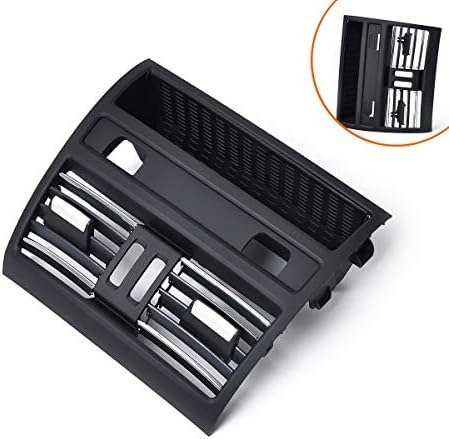 WANGXINQUAN Automotive air conditioning air outlet rear row with heating hole plating - for Compatible with B M W 5 Series (Color : Black)