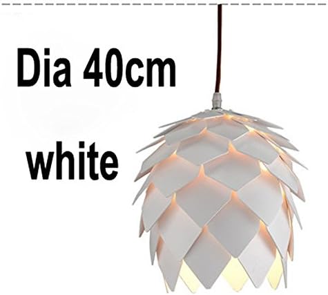 SJDF-Modern Art OAK Wooden Pinecone Pendant Lights Hanging Wood PH Artichoke Lamps Dinning Room Restaurant Retro Fixtures Luminaire,Dia 40cm,white #504