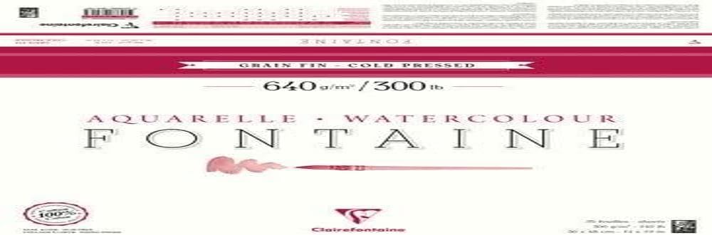 Clairefontaine - Ref 96372C - Fontaine Cold Pressed Watercolour Deckled Edge Sheets (10 Sheets) - 75 x 105cm Size, 640gsm Paper - Suitable for Watercolour Artwork