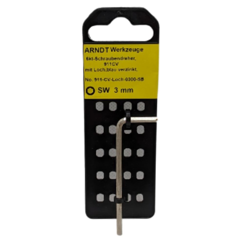 ARNDT Germany 3mm Security Hex Key | Allen Key Double Holes | Hexagonal Security Key Chromium Vanadium Steel