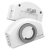 Fosmon 24 Hour Single Polarized Mechanical Timer Outlet (2 Pack), Daily On/Off Cycle, 30 Mins Intervals, Indoor 2-Prong Plug In, ETL Listed for Seasonal Light, Lamp, Heater, Portable Fan, Aquarium