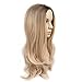 HANNE Ash Blonde Long Wavy Christmas Wigs for women Middle Part Heat Resistant Synthetic Wig Natural Looking for Daily and Party（Ash Blonde）