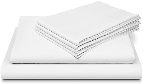 DREAM CASTLE 800 Thread Count 100% Cotton Sheet Set With BONUS Pillowcases, Soft Sateen Weave, With Marrow HEM, 6-Piece King Sheet Sets, Deep Pockets,Hotel Collection, White (15055) by Linens