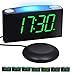 Loud Vibrating Alarm Clock with Super Bed Shaker for Heavy Sleepers Deaf Hard of Hearing Elderly Kids, Bedroom Home, Digital Plug-in Clock,Night Light, 7’’ Large Display & Full Dimmer,USB Ports,12/24H