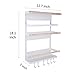 Kitchen Rack Fridge Magnetic Organizer - 2018 New Design Paper Towel Holder, Rustproof Spice Jars Rack, Heavy-duty Refrigerator Shelf Storage Including 6 Removable Hooks (WHITE)