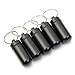 GCIYAEN New 5 Pcs Black Waterproof Aluminum Pill Box Case Drug Holder Keychain Container