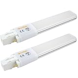 Bonlux 2-Pack 6W GX23 2-Pin LED PL Retrofit Lamp 13W GX23d CFL Replacement 180° Beam Angle Daylight 6000k LED PL Horizontal Recessed Down Light Bulb (Remove/Bypass The Ballast)