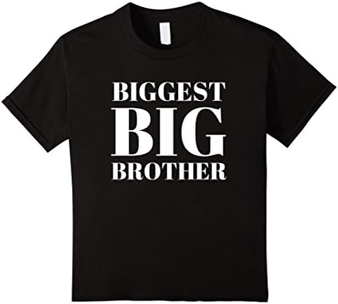 Kids Biggest Big Brother Matching T-shirt For Family of Boys 8 Black
