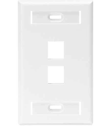 m① Leviton 4-Port Dual Gang QuickPort Wallplate with ID Windows