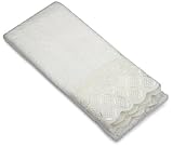 Avanti Linens Eyelet Scallop Fingertip Towel, 11 by 18-Inch, White
