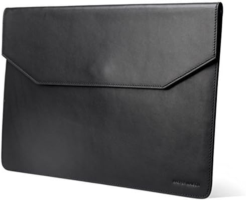 Kasper Maison Premium 15 inch Genuine Leather Laptop Sleeve Case - Compatible with 2016-2020 MacBook Pro 15 inch Sleeve, Microsoft Surface Laptop Sleeve, Surface Laptop 3 Sleeve - Black